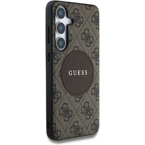 Guess - 4G Circle Classic Logo MagSafe (GUHMS25SP4PGRSGW) - Samsung Galaxy S25 - Brown