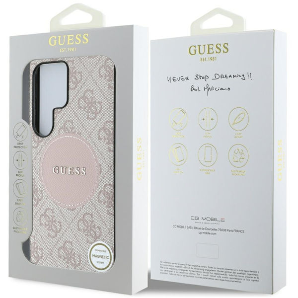 Guess - 4G Circle Classic Logo MagSafe (GUHMS25LP4PGRSGP) - Samsung Galaxy S25 Ultra - Pink