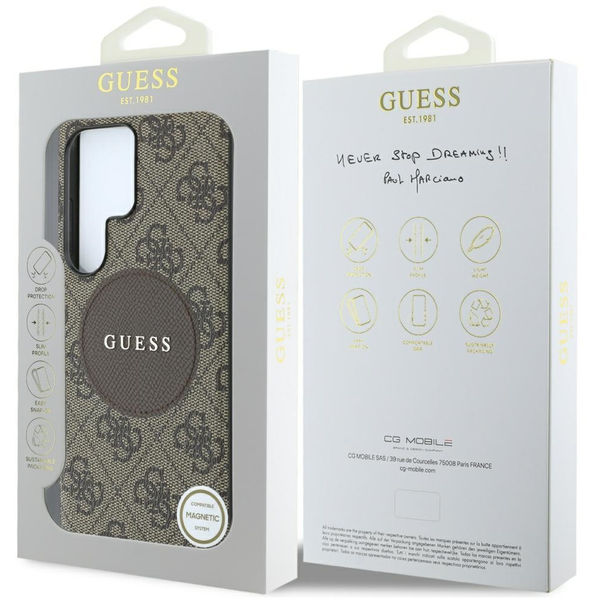 Guess - 4G Circle Classic Logo MagSafe (GUHMS25LP4PGRSGW) - Samsung Galaxy S25 Ultra - Brown