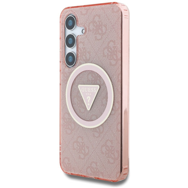 Guess - IML Metal Glitter 4G Circle Triangle MagSafe (GUHMS25SHG4PRTGP) - Samsung Galaxy S25 - Pink