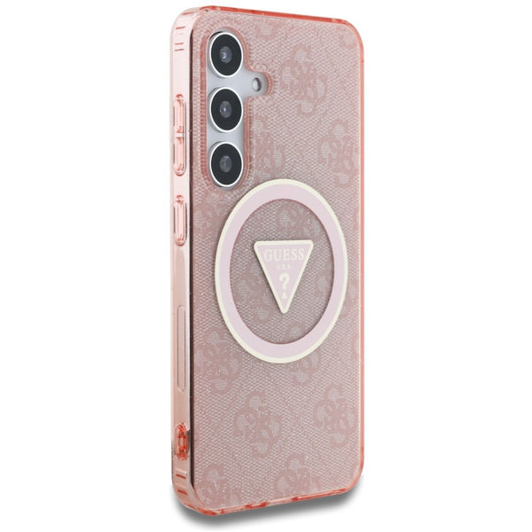 Guess - IML Metal Glitter 4G Circle Triangle MagSafe (GUHMS25SHG4PRTGP) - Samsung Galaxy S25 - Pink