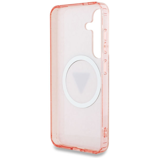 Guess - IML Metal Glitter 4G Circle Triangle MagSafe (GUHMS25SHG4PRTGP) - Samsung Galaxy S25 - Pink