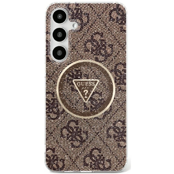 Guess - IML Metal Glitter 4G Circle Triangle MagSafe (GUHMS25SHG4PRTGW) - Samsung Galaxy S25 - Brown