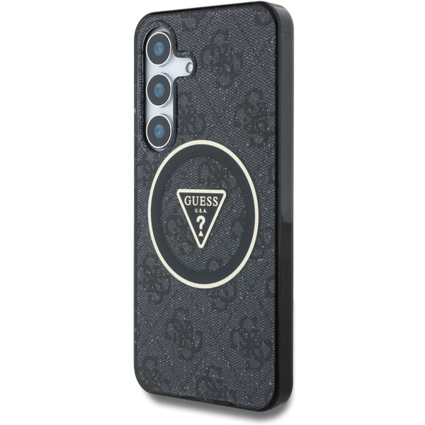 Guess - IML Metal Glitter 4G Circle Triangle MagSafe (GUHMS25MHG4PRTGK) - Samsung Galaxy S25 Plus - Black