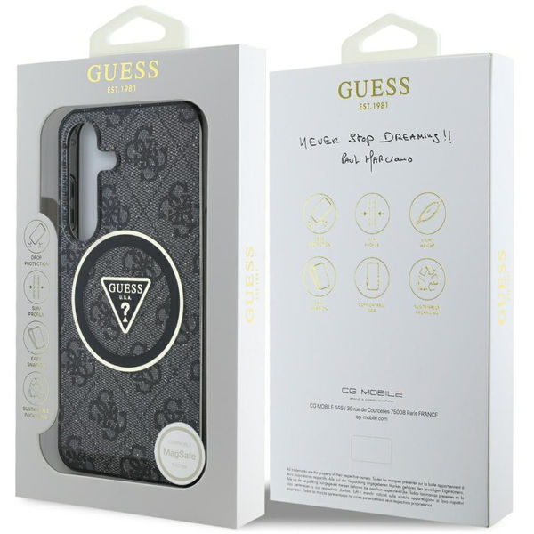 Guess - IML Metal Glitter 4G Circle Triangle MagSafe (GUHMS25MHG4PRTGK) - Samsung Galaxy S25 Plus - Black