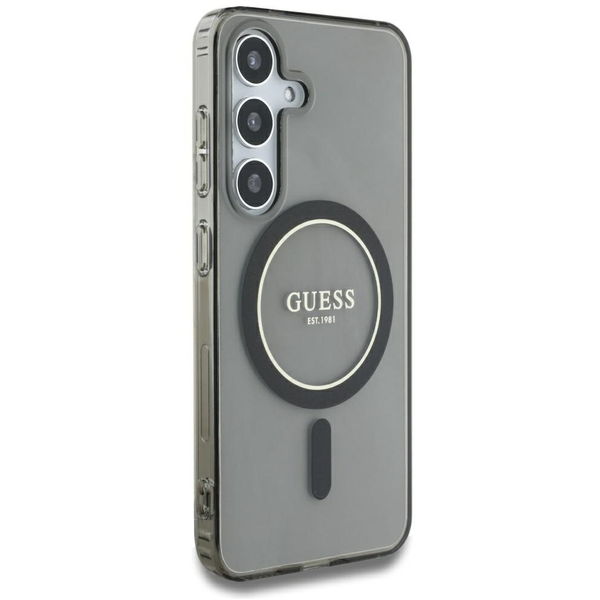 Guess - IML Glitter Circle MagSafe (GUHMS25SHFGEREK) - Samsung Galaxy S25 - Black