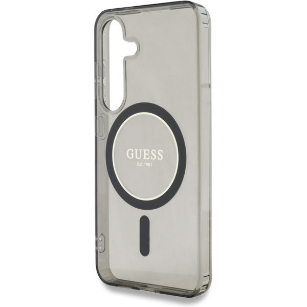 Guess - IML Glitter Circle MagSafe (GUHMS25SHFGEREK) - Samsung Galaxy S25 - Black