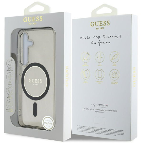 Guess - IML Glitter Circle MagSafe (GUHMS25SHFGEREK) - Samsung Galaxy S25 - Black