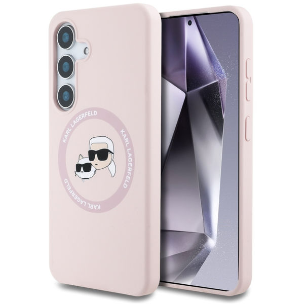 Karl Lagerfeld - Silicone Double Heads (KLHMS25MSKCHTCP) - Samsung Galaxy S25 Plus - Pink
