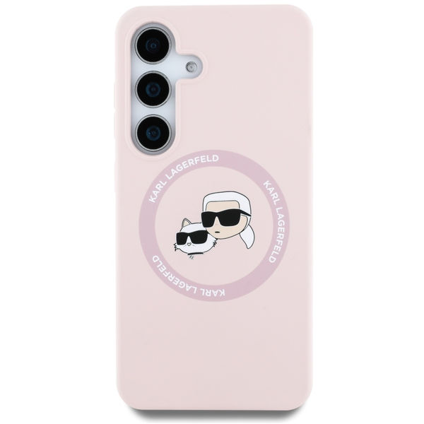 Karl Lagerfeld - Silicone Double Heads (KLHMS25MSKCHTCP) - Samsung Galaxy S25 Plus - Pink