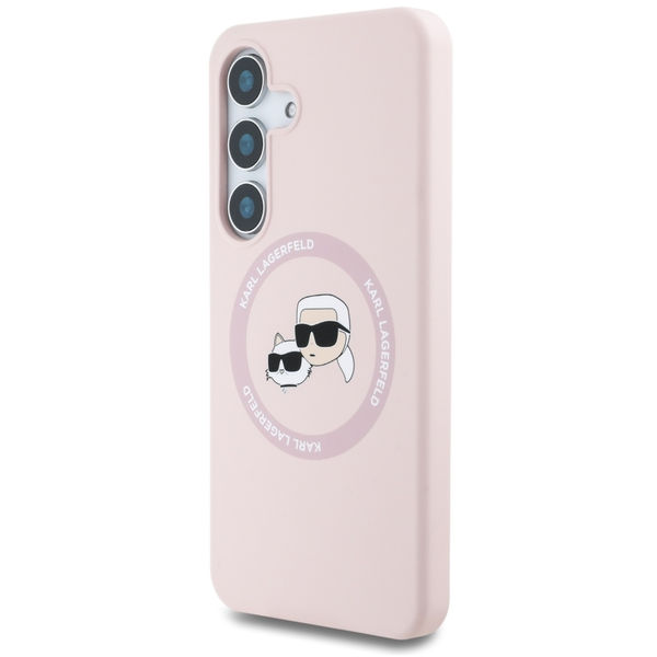 Karl Lagerfeld - Silicone Double Heads (KLHMS25MSKCHTCP) - Samsung Galaxy S25 Plus - Pink