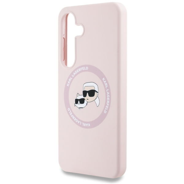 Karl Lagerfeld - Silicone Double Heads (KLHMS25MSKCHTCP) - Samsung Galaxy S25 Plus - Pink