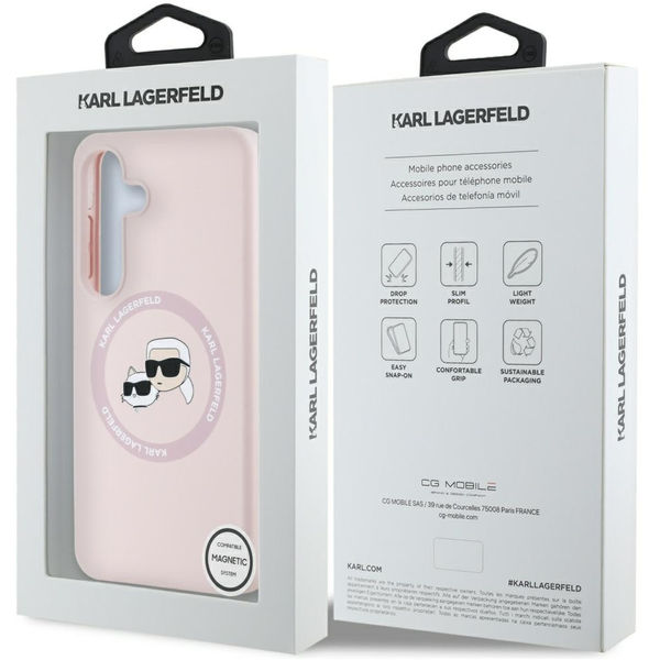 Karl Lagerfeld - Silicone Double Heads (KLHMS25MSKCHTCP) - Samsung Galaxy S25 Plus - Pink
