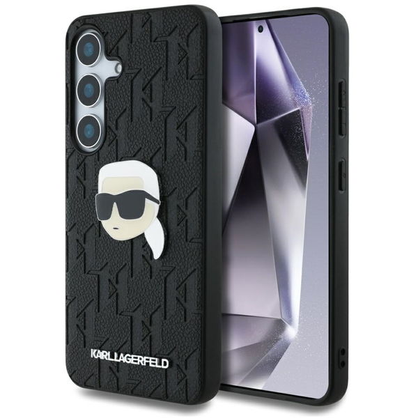 Karl Lagerfeld - Hardcase Monogram Leather (KLHCS25SPGKLKIPK) - Samsung Galaxy S25 - Karl Head Pin