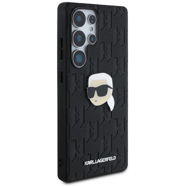 Karl Lagerfeld - Hardcase Monogram Leather (KLHCS25LPGKLKIPK) - Samsung Galaxy S25 Ultra - Karl Head Pin