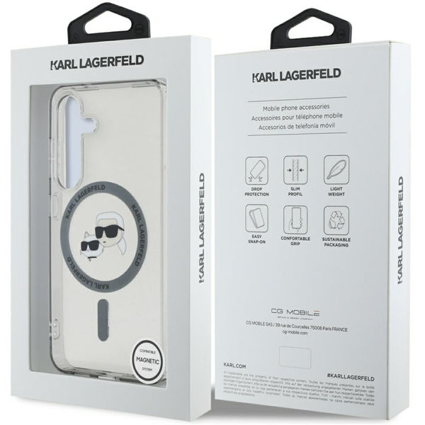 Karl Lagerfeld - IML MagSafe (KLHMS25SHLSKCK) - Samsung Galaxy S25 - Metal Karl&Choupette Heads