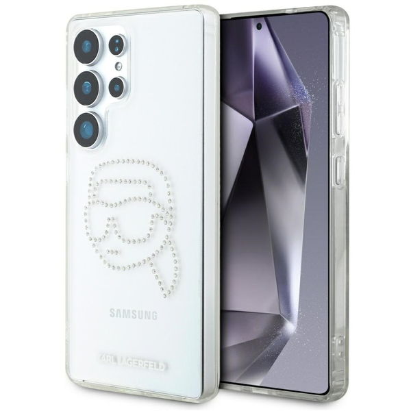 Karl Lagerfeld - IML Rhinestones (KLHCS25LHKHDCELT) - Samsung Galaxy S25 Ultra - Transparent Karl Head