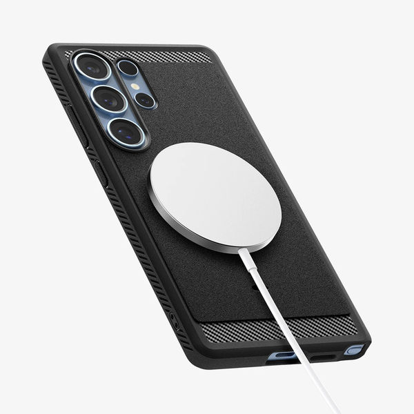 Spigen - Rugged Armor MagSafe - Samsung Galaxy S25 Ultra - Matte Black