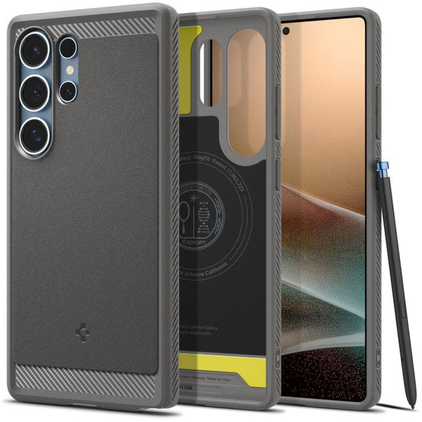 Spigen - Rugged Armor MagSafe - Samsung Galaxy S25 Ultra - Marble Grey