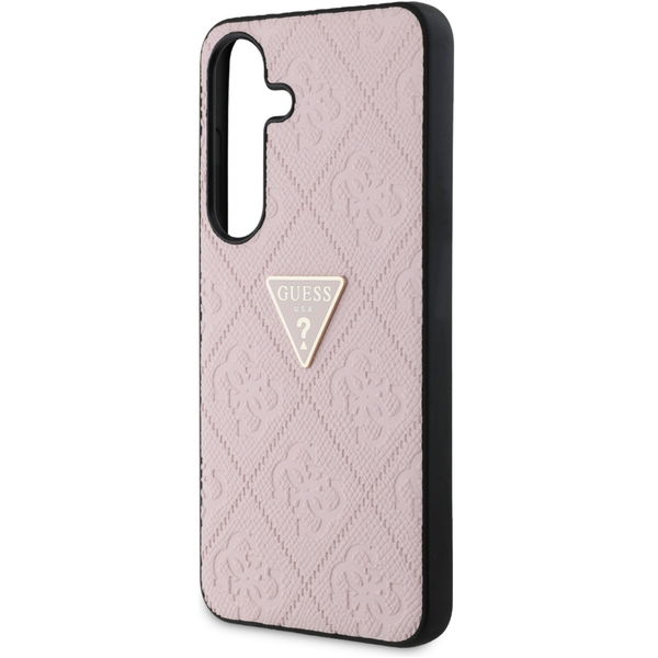 Guess - Leather Grained Hot Stamp 4G Triangle Metal (GUHCS25SPGP4STRP) - Samsung Galaxy S25 - Pink