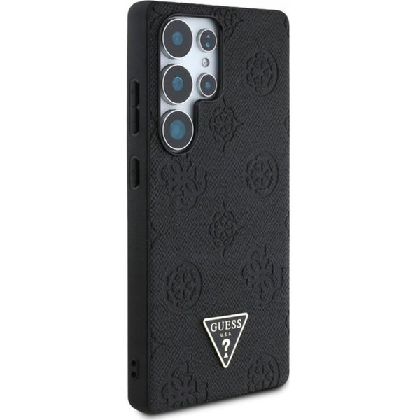 Guess - Peony Grained Hot Stamp Triangle Logo MagSafe (GUHMS25LPGBTMW) - Samsung Galaxy S25 Ultra - Brown