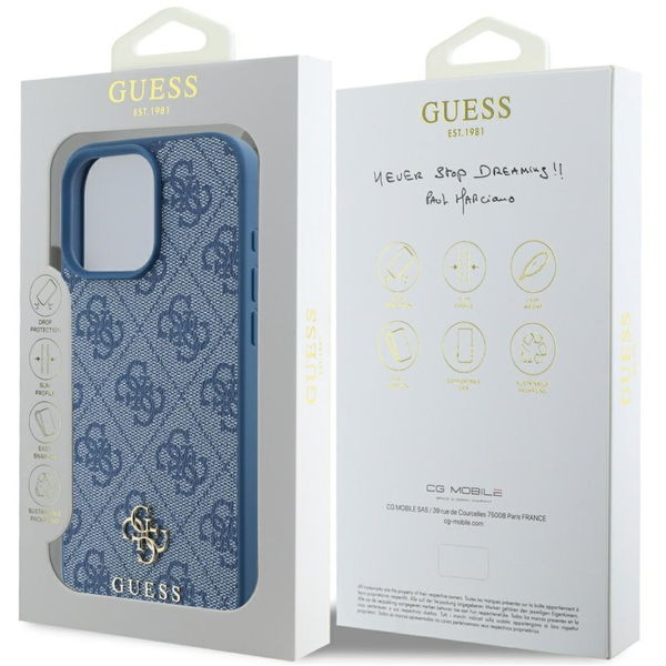 Guess - 4G Small and Classic Logo MagSafe (GUHMP16LP4SM4MB) - iPhone 16 Pro - Blue