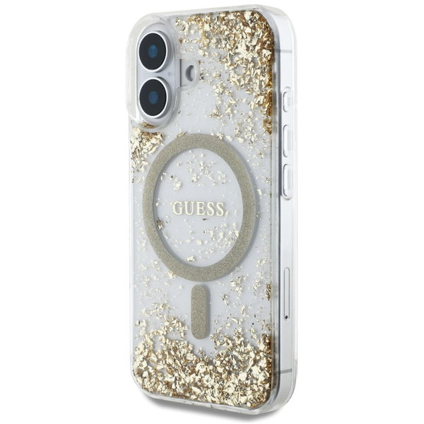 Guess - Hardcase Resin Bottom Glitter MagSafe (GUHMP16SRGRGED) - iPhone 16 - Gold