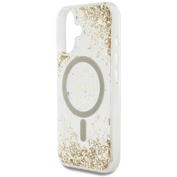 Guess - Hardcase Resin Bottom Glitter MagSafe (GUHMP16SRGRGED) - iPhone 16 - Gold