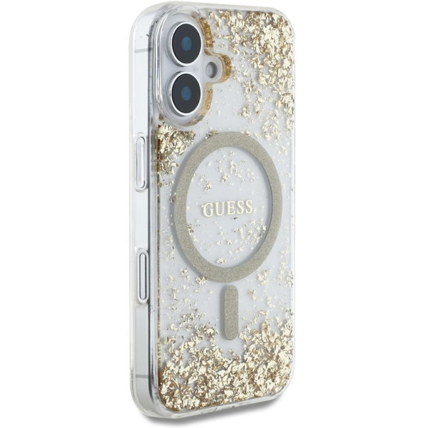 Guess - Hardcase Resin Bottom Glitter MagSafe (GUHMP16SRGRGED) - iPhone 16 - Gold