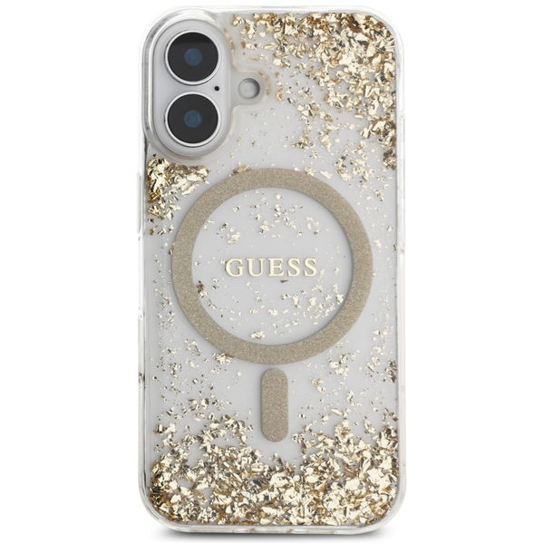 Guess - Hardcase Resin Bottom Glitter MagSafe (GUHMP16SRGRGED) - iPhone 16 - Gold