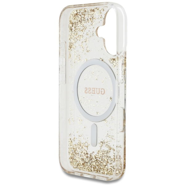 Guess - Hardcase Resin Bottom Glitter MagSafe (GUHMP16SRGRGED) - iPhone 16 - Gold