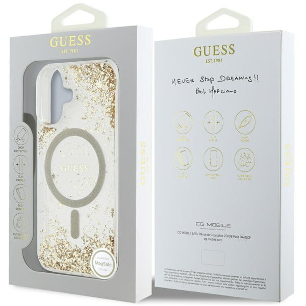 Guess - Hardcase Resin Bottom Glitter MagSafe (GUHMP16SRGRGED) - iPhone 16 - Gold
