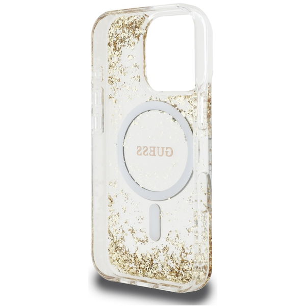 Guess - Hardcase Resin Bottom Glitter MagSafe (GUHMP16LRGRGED) - iPhone 16 Pro - Gold