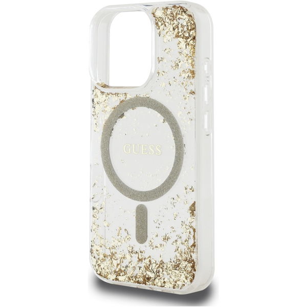 Guess - Hardcase Resin Bottom Glitter MagSafe (GUHMP16XRGRGED) - iPhone 16 Pro Max - Gold