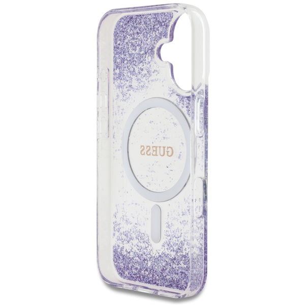 Guess - Hardcase Resin Bottom Glitter MagSafe (GUHMP16SRGRGEU) - iPhone 16 - Purple