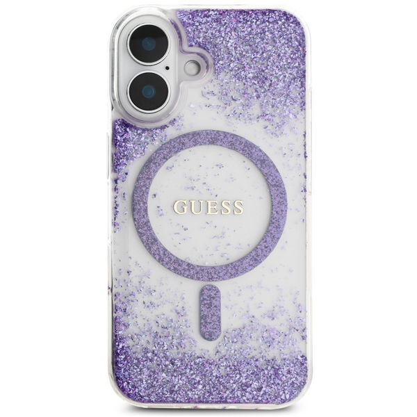 Guess - Hardcase Resin Bottom Glitter MagSafe (GUHMP16SRGRGEU) - iPhone 16 - Purple