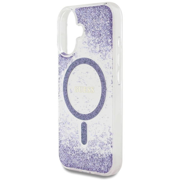 Guess - Hardcase Resin Bottom Glitter MagSafe (GUHMP16SRGRGEU) - iPhone 16 - Purple