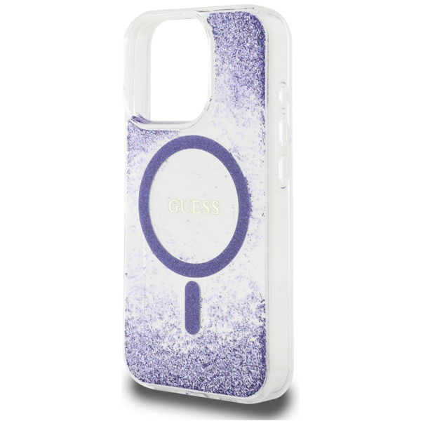 Guess - Hardcase Resin Bottom Glitter MagSafe (GUHMP16XRGRGEU) - iPhone 16 Pro Max - Purple