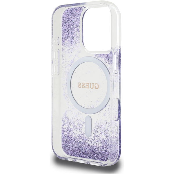 Guess - Hardcase Resin Bottom Glitter MagSafe (GUHMP16XRGRGEU) - iPhone 16 Pro Max - Purple