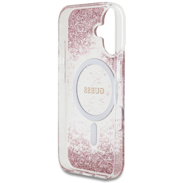 Guess - Hardcase Resin Bottom Glitter MagSafe (GUHMP16SRGRGEP) - iPhone 16 - Pink