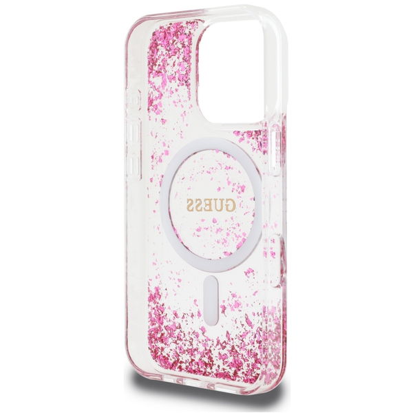 Guess - Hardcase Resin Bottom Glitter MagSafe (GUHMP16XRGRGEP) - iPhone 16 Pro Max - Pink