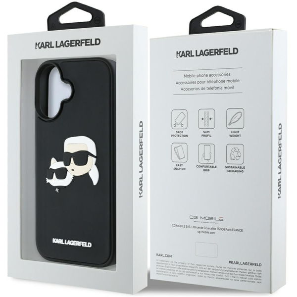 Karl Lagerfeld - 3D Design (KLHCP16SRBCKCHLK) - iPhone 16 - Rubber Karl&Choupette