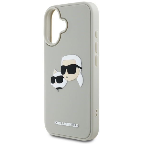 Karl Lagerfeld - 3D Design (KLHCP16SRBCKCHLE) - iPhone 16 - Beige Rubber Karl&Choupette