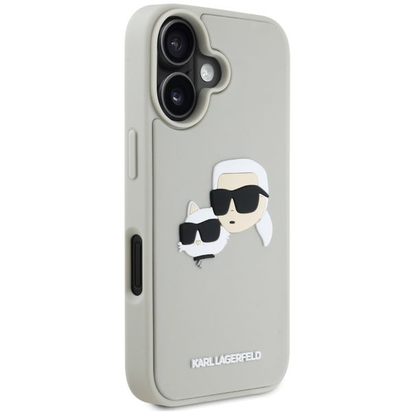 Karl Lagerfeld - 3D Design (KLHCP16SRBCKCHLE) - iPhone 16 - Beige Rubber Karl&Choupette