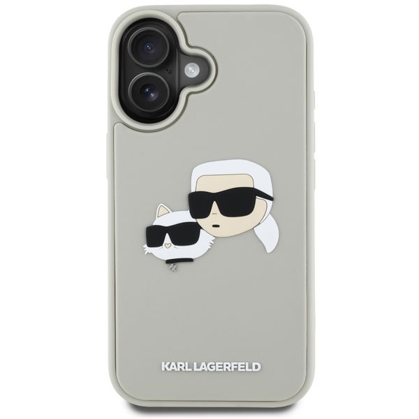 Karl Lagerfeld - 3D Design (KLHCP16SRBCKCHLE) - iPhone 16 - Beige Rubber Karl&Choupette