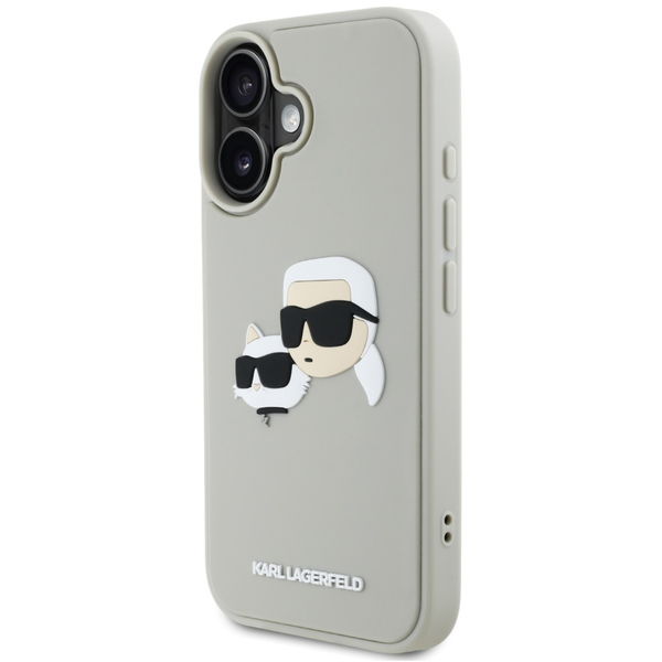 Karl Lagerfeld - 3D Design (KLHCP16SRBCKCHLE) - iPhone 16 - Beige Rubber Karl&Choupette