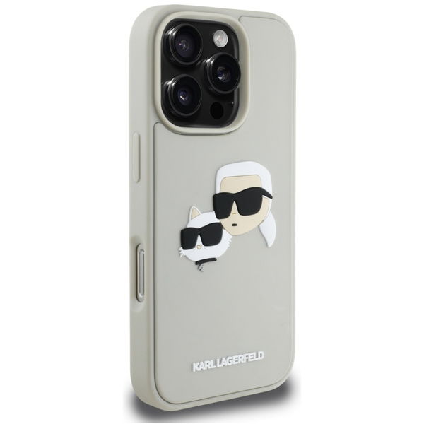Karl Lagerfeld - 3D Design (KLHCP16LRBCKCHLE) - iPhone 16 Pro - Beige Rubber Karl&Choupette