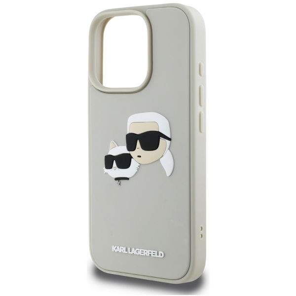 Karl Lagerfeld - 3D Design (KLHCP16XRBCKCHLE) - iPhone 16 Pro Max - Beige Rubber Karl&Choupette