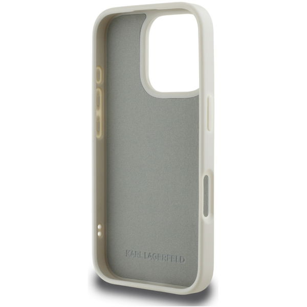 Karl Lagerfeld - 3D Design (KLHCP16XRBCKCHLE) - iPhone 16 Pro Max - Beige Rubber Karl&Choupette