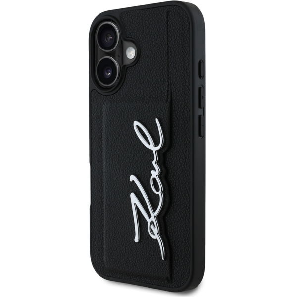 Karl Lagerfeld - Hardcase Leather Cardslot (KLHCP16SPGPVKSK) - iPhone 16 - Metal Signature